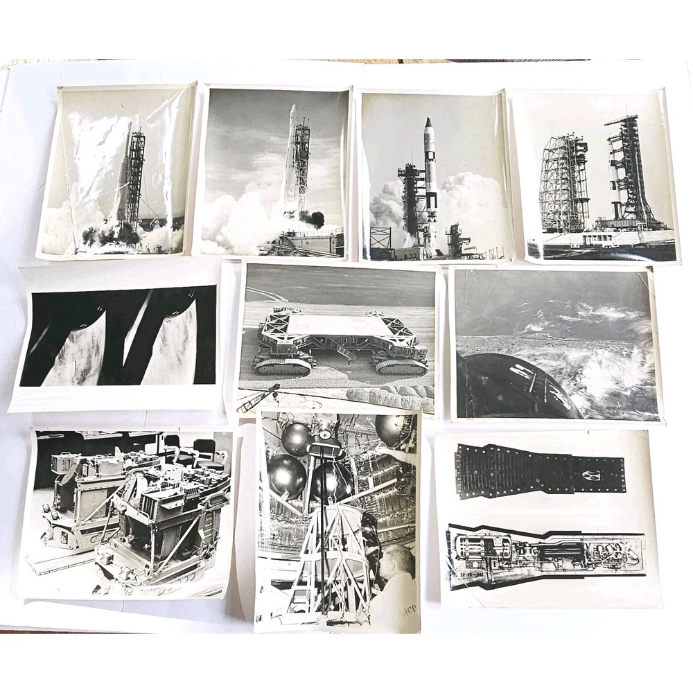 Vtg 1960s NASA Photo Lot (10) Cape Canaveral/Kennedy Type1 Gemini Rocket Crawler
